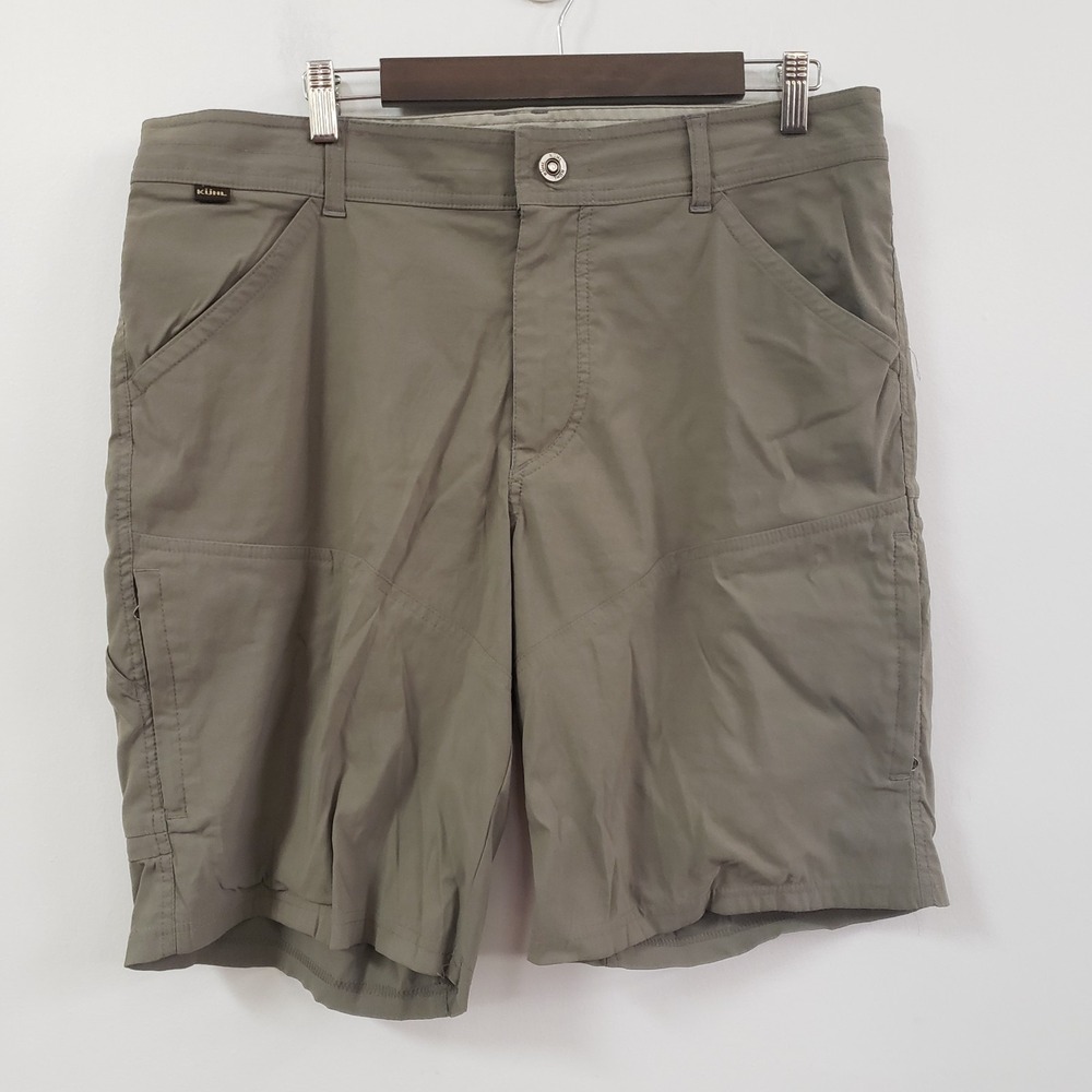 Kuhl Mens Nylon Blend 10.5 In Inseam Cargo Renegade Hiking Shorts Size 36 Tan